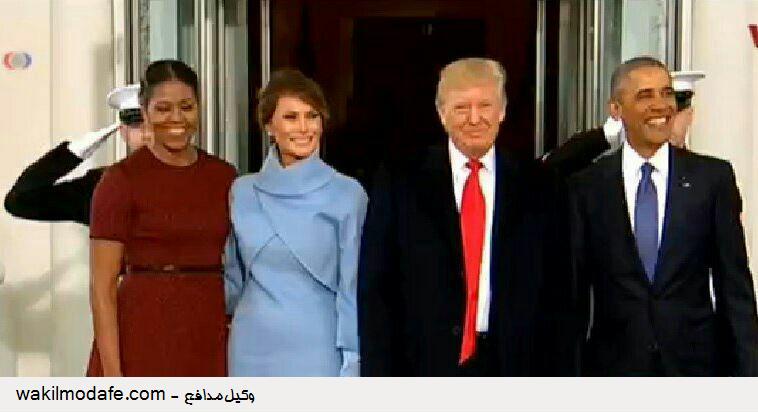 تحلیف ترامپ: ترامپ و همسرش با استقبال اوباما و میشل به کاخ سفید رفتند/ کنگره در انتظار تحلیف / تظاهرات مخالفان در واشنگتن و پاریس